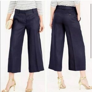 J. Crew Gazebo Gaucho Linen Blue Pants